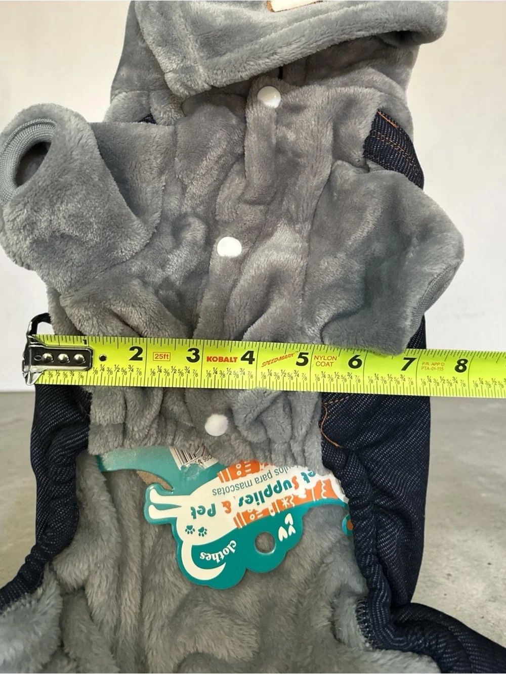 Unifull Gray Bear Plush Hooded Dog Jumpsuit Size L